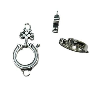 S925 Sterling Silver Horseshoe Spring Retractable Buckle Accessories DIY Jewelry - Image 1 of 4