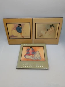 Vintage R.C. Gorman Indianer Navajo Frau Keramikfliesen USA - 3er Set - Bild 1 von 12