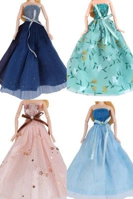 Lote de 12 artículos = 4 piezas vestidos hechos a mano de moda para muñeca de 11,5" estilo regalo aleatorio K0 Foto 1 de 4