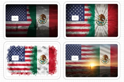 EE. UU. Bandera de México ATM Débito Tarjeta de Crédito Pegatina Piel Desierto Cactus América Mexicana Foto 1 de 4