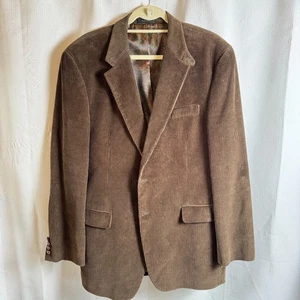 Lauren Ralph Lauren Macy's Brown Corduroy 42L Sports Coat Blazer Elbow Patches - Picture 1 of 10