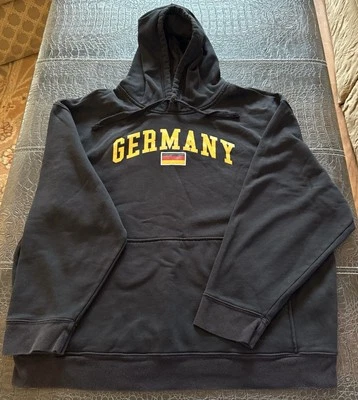 Sudadera Alemania Para Hombre Grande Negra Sudadera con Capucha Bandera Polar Pullover Suéter Foto 1 de 4