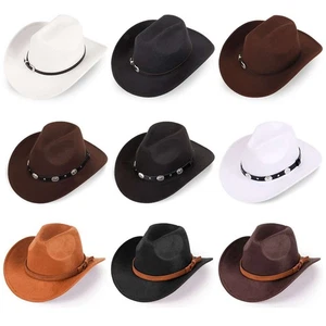 Sombrero vaquero occidental mujer hombre estilo vintage sombrero de ganado - Imagen 1 de 21