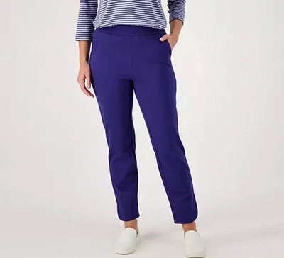Pantalones rectos Isaac Mizrahi Live 24/7 tejido elástico talla 5X Royal Navy A572779 Foto 1 de 4
