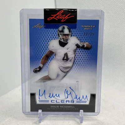 2017 Leaf Trinity Clear Malik McDowell Acetate Auto Blue /25 - Image 1 of 4