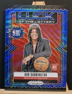2024-25 Panini Prizm Bub Carrington RC Luck of the Lottery Blue Wave Prizm /175 - Bild 1 von 2
