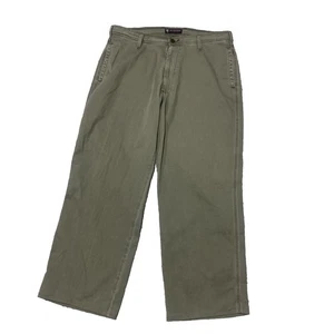 VTG Ralph Lauren Polo Jeans Co Auto Pants Mens 34x30 Green Y2k Baggy Cotton - Picture 1 of 10