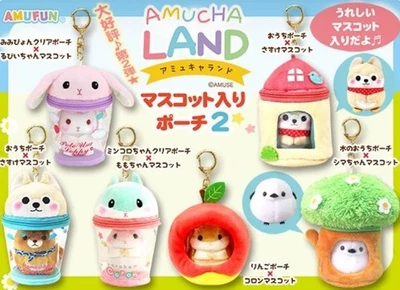 Oficial Amuse Amucha Land Personaje Animal Mascota y Bolsa Llavero Juguete de Peluche Foto 1 de 4