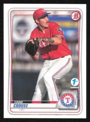 2020 Bowman First 1st Edition HANS CROUSE card TEXAS RANGERS #BD-6 - Image 1 of 2