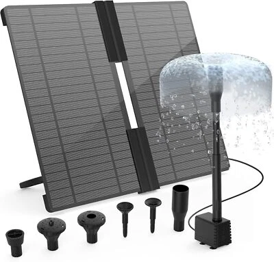 20W Solar Powered Water Fountain Pump with 6 Nozzle,for Ponds,Pool and Fish Tank - Image 1 of 4