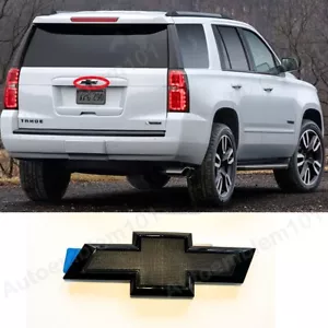 1 pieza emblema de la corbata negra brillante solo portón trasero ajuste 2015-2020 Tahoe Suburban - Imagen 1 de 3