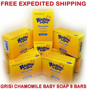 GRISI KAMILLE BABY SEIFE WEICH FÜR BABYS 3,5oz Hand Gesicht MANZANILLA Jabon 8Bars - Bild 1 von 2