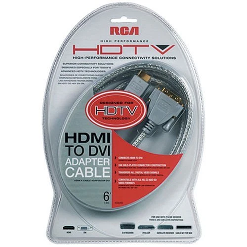 RCAs 6 foot HDMI To DVI Digital Video And Audio Cable - C - Image 1 of 1