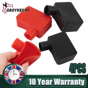 PVC Car Battery Terminal Cap Covers Positive Negative Black Red Universal UK - Picture 1 of 7