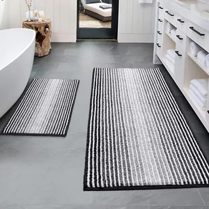 BSICPRO Bathroom Rugs and Mats Sets, 2 Piece Thick Absorbent Chenille Bath Mat - Picture 1 of 12