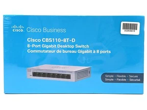 Cisco Business CBS110-8T-D-NA Unmanaged Switch - 8x Gb Ethernet - Silver - Picture 1 of 10