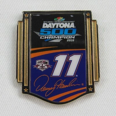 2016 Daytona 500 Champion Collector Pin Denny Hamlin #11 FedEx Joe Gibbs Racing - Image 1 of 4