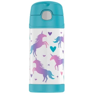 100% Genuine! THERMOS Funtainer 355ml Vacuum Insulated Beverage Bottle Unicorn! - Picture 1 of 5