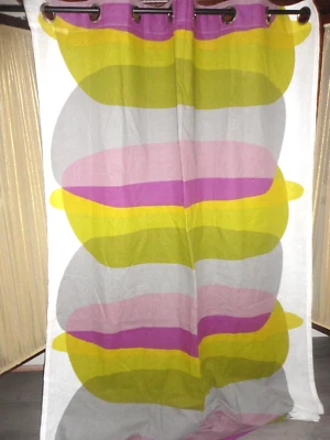 IKEA MALIN FIGURA GEOMÉTRICA VERDE ORQUÍDEA GRIS (1) PANEL CORTINA 55X94 LINO Foto 1 de 4