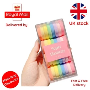 32 Stück Hell Bunt Mädchen Elastisch Haarbänder Gummiband Haargummis Seil - Bild 1 von 3