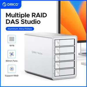 ORICO 2/4/5Bay RAID Hard Drive Enclosure Case 2.5/3.5" SATA HDD/SSD Dock Station - Picture 1 of 22