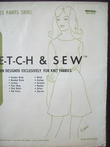 Vintage Stretch & Schnittmuster 725 Hosenrock für Strickstoffe Ann Person um 1967 - Bild 1 von 3