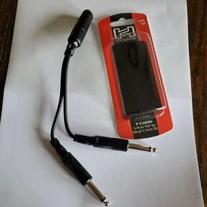 HOSA FEMALE 1/4 TO 2 MALE JACKS Y CABLE ADAPTER CORD SPLITTER PHONO GUITAR PA ++ - Picture 1 of 13