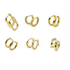 Women Fashion Earrings Mix 6 Pairs 18K Gold Filled Earrings No Fading Gifts