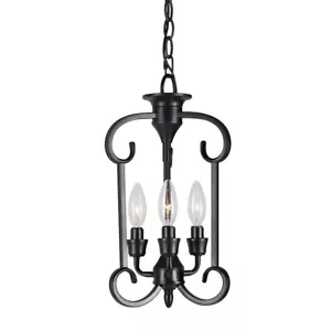 Forte Lighting Ione 3 Light 9" Foyer Pendant, Black - 7000-03-04 - Picture 1 of 1