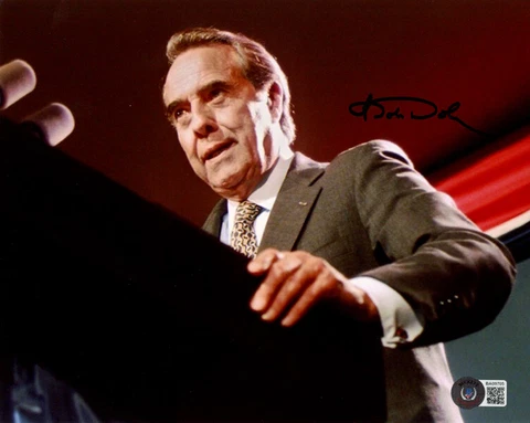 BOB DOLE SIGNED AUTOGRAPHED 8x10 PHOTO PRESIDENTIAL CANDIDATE KANSAS BECKETT BAS Cover