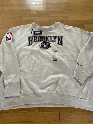 Nike NBA Fleece Crew Sweatshirt Brooklyn Nets Courtside DJ2795-091 3XL NWT Men’s Cover