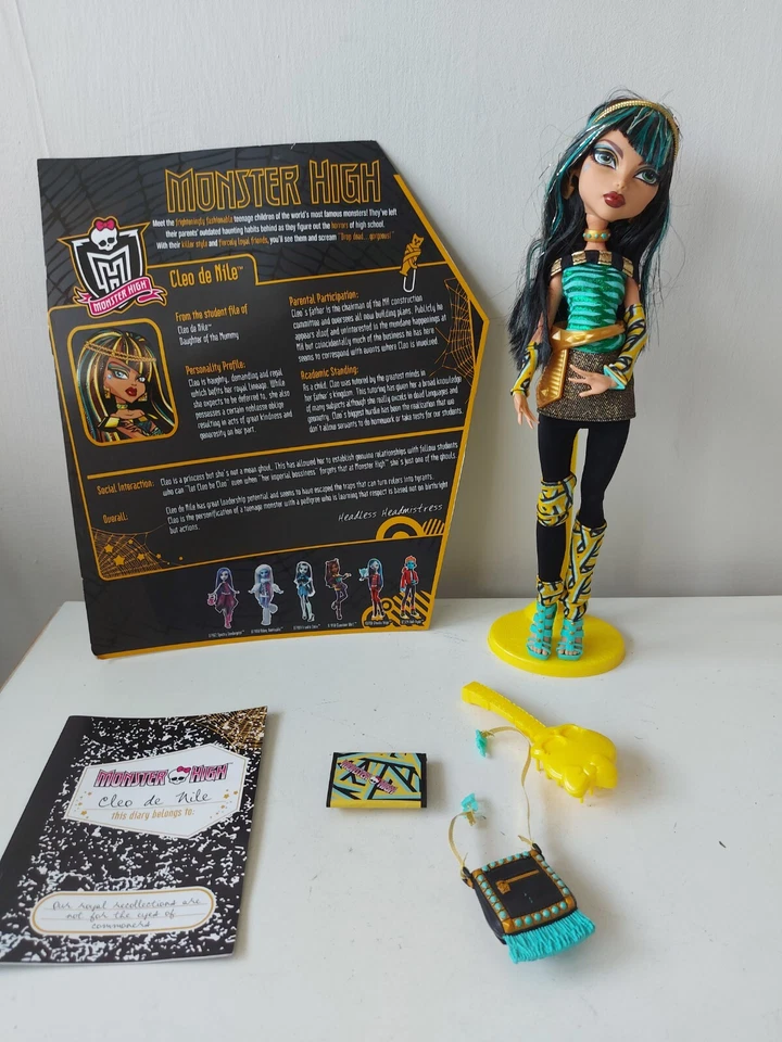 Monster High Doll Cleo De Nile Wave 1 Signature V7991 2011 Rare Black Elastics - Image 1 of 4