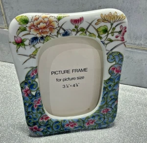Laudel Japanese Porcelain Floral Photo Frame Blues Pink - Picture 1 of 3