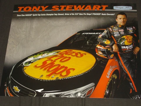 2014 TONY STEWART #14 BASS PRO SHOPS NASCAR POSTCARD Cover