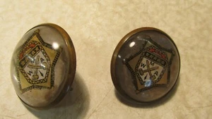 Antike MWA Modern Woodman of America Pferd Braut Rosetten - Paar - Bild 1 von 2