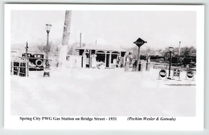 Foto 1931 PWG Tankstelle an der Bridge Street in Spring City, PA. Reprint - Bild 1 von 2