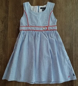 Náutica Little Girls blue stripe sundress sailing Nautical Dress Size 7 - Picture 1 of 5