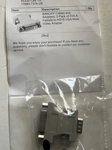 5 Pack DVI-A Female To VGA Male Adapters - Picture 1 of 2