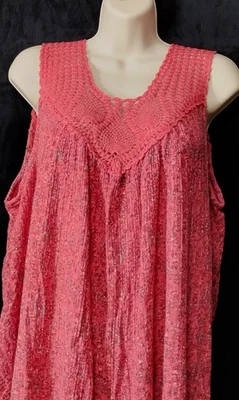 Lucky Brand крючком кокетка без рукавов богемное бак розовый текстурированный вязаный 2 X Resortcore  - Изображение 1 из 4