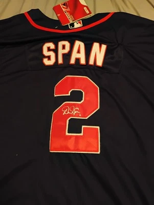 Majestuosa camiseta de béisbol Denard Span autografiada de los gemelos de Minnesota certificado de autenticidad envío gratuito  Foto 1 de 4
