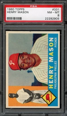 BB - 1960 Topps - #331 - Henry Mason - PSA 8 - NM-MT - Image 1 of 2
