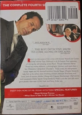 Monk - Season 4 (DVD, 2006, 4-Disc Set) New, SEALED! - Image 1 of 2