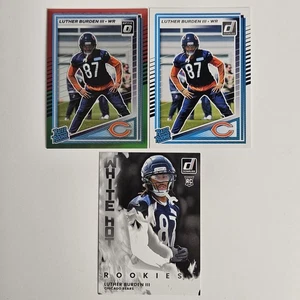 Lote de 3 Donruss Luther Burden 2025 vista previa óptica rojo verde blanco Hot Rookies - Imagen 1 de 9