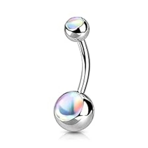 Piercing Ombelico Sintetico Pietra Argento Piercing Stomaco Banana 1,6mm - Immagine 1 di 1