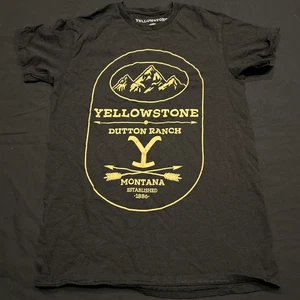 Yellowstone Erwachsene Small schwarz kurzärmliges klassisches Herrenhemd A24 - Bild 1 von 3