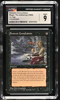 DEMONIC CONSULTATION Ice Age U CGC 9 MTG [Nostalgium] - Image 1 of 2