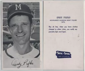 Original 1953 SPIC AND SPAN 3 X 5 Andy Pafko RARO - Imagen 1 de 1