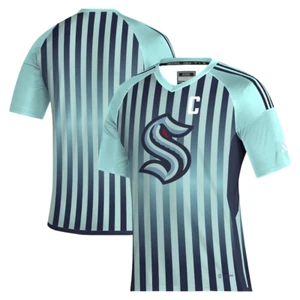 Seattle Kraken adidas AEROREADY Raglan Soccer Top - Light Blue Size- XL - Picture 1 of 3