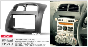 07211 Cubierta de radio 2 DIN para SUBARU Justy 2007-2011 / TOYOTA Passo 2004-2010 / DA - Imagen 1 de 4