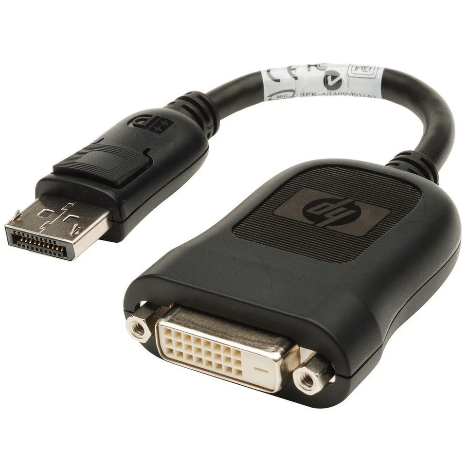 HP Display Port To DVI-D Adapter 20pin DisplayPort Male To 24pin DVI-D Female FH - Image 1 of 1
